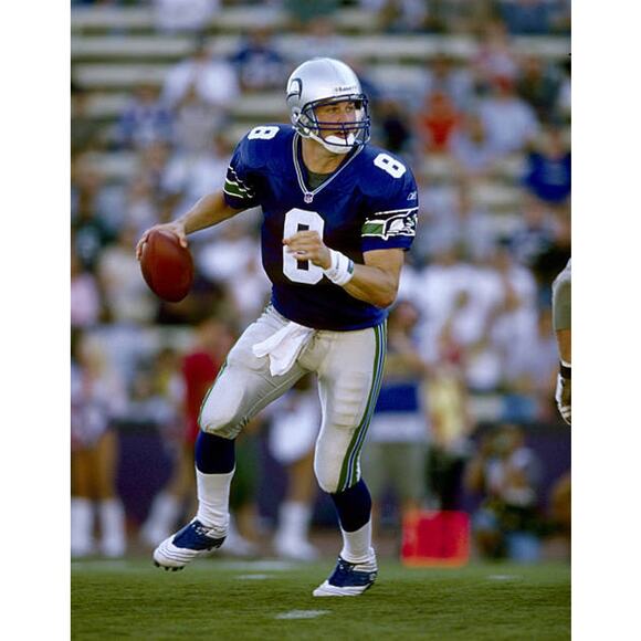 Matt HASSELBECK #8 2001 Seattle Seahawks PUMA jersey 48 L blue NFL vtg - Picture 4 of 12